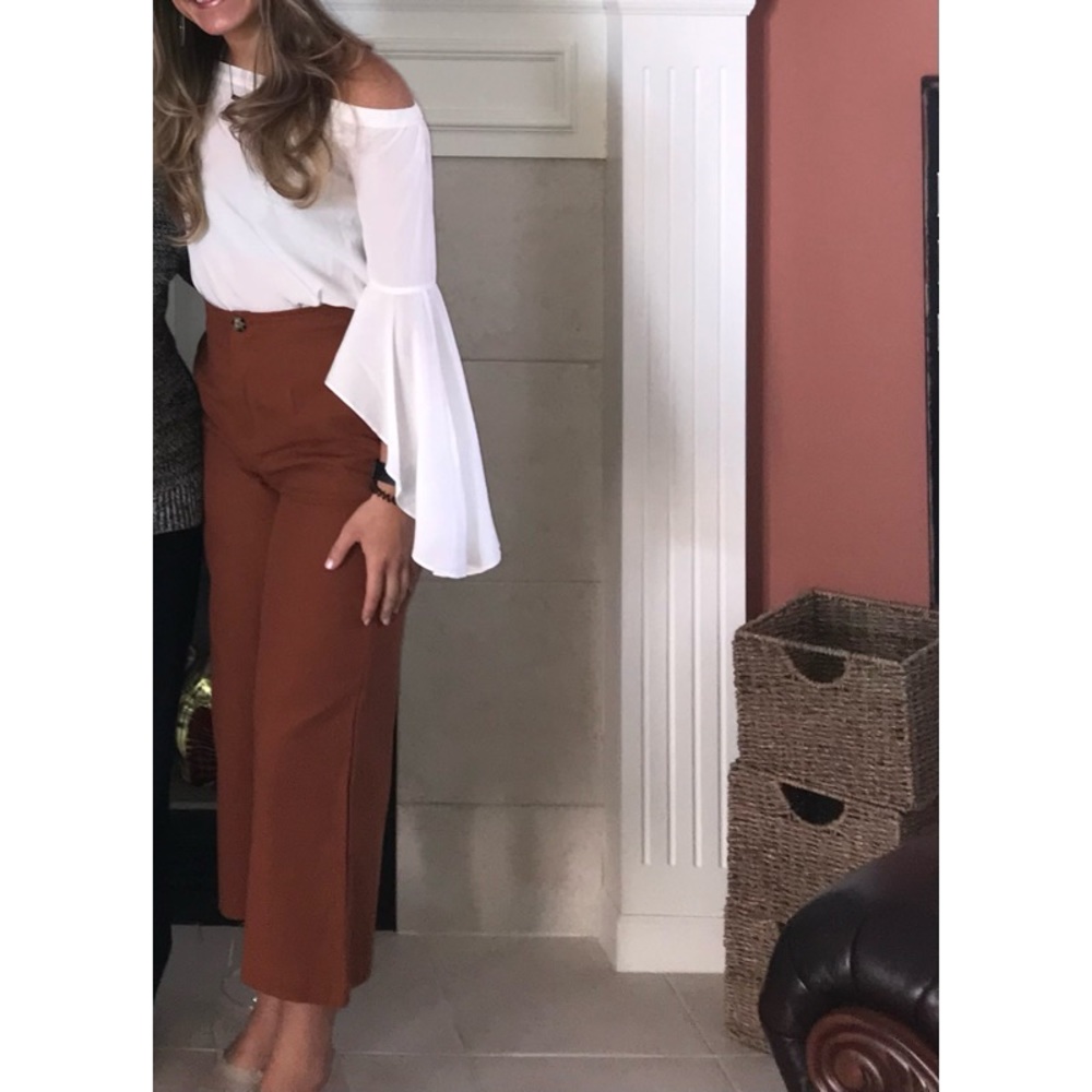 Off the shoulder white top